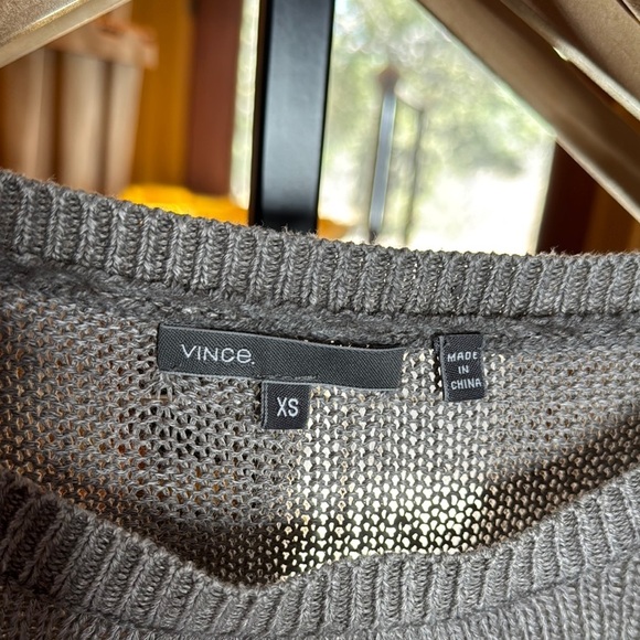 Vince Silk Blend Woven Sweater Gray Size XS Oversized - Picture 5 of 6